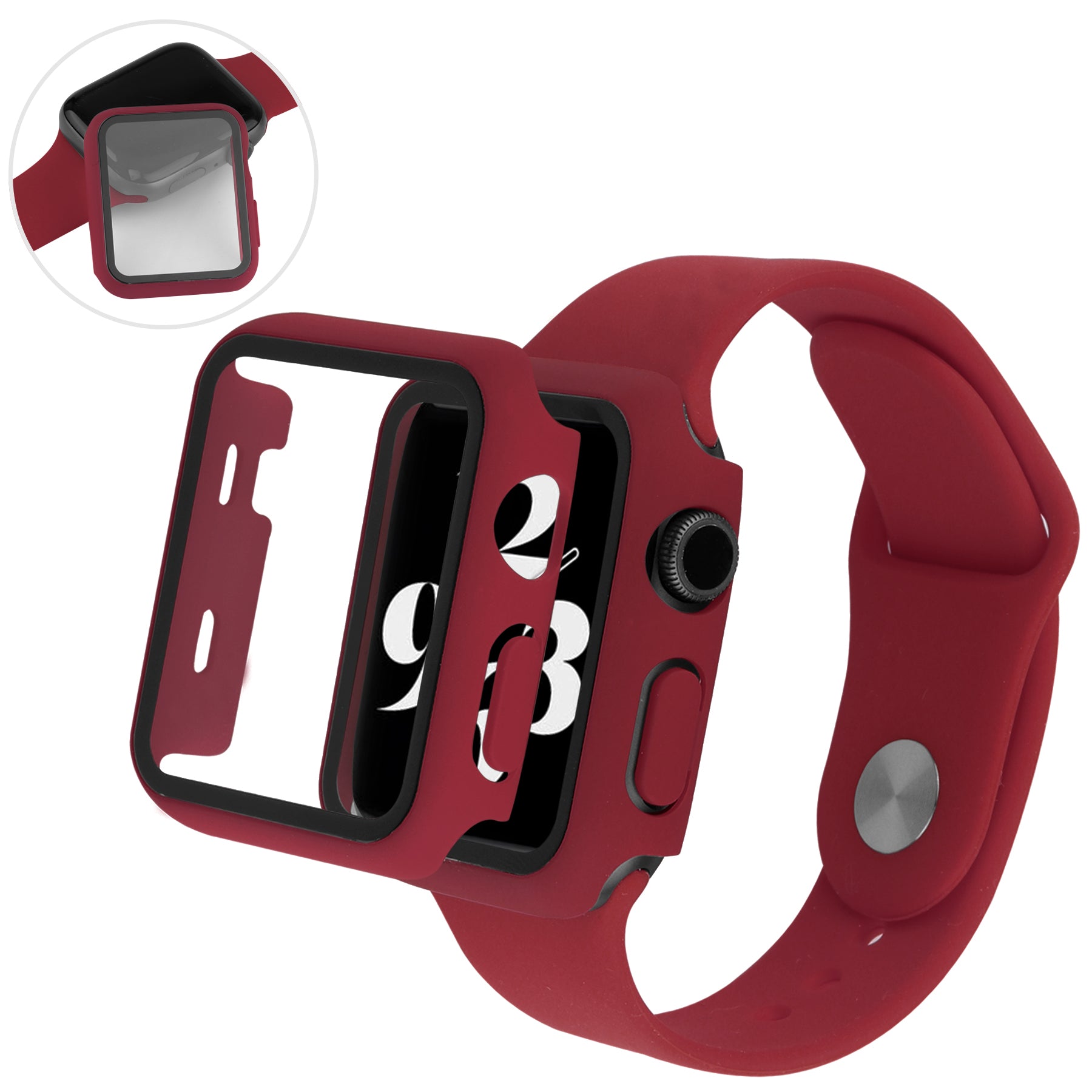 3 in 1 Anti-Scratch Tempered Glass Screen Protector + Drop-Proof Watch Cover + Watch Band for Apple Watch Series 4 40mm 5 40mm 6 40mm SE 40mm 3 in 1 Anti-Scratch Tempered Glass Screen Protector + Drop-Proof Watch Cover + Watch Band for Apple Watch Series 4 40mm 5 40mm 6 40mm SE 40mm